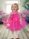 2014 Beatiful Short Knee-length Hot Pink Little Girl Dress with Straps