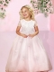 2014 Beautiful A-Line Short Sleeves Scoop Flower Girl Dress in Baby Pink