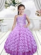 2014 Beautiful Ball Gown Beading Little Girl Pageant Dress in Lilac