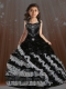 2014 Brand New Halter Black Beading Little Girl Pageant Dresses