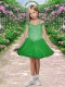 2014 Elegant Off the Shoulder Appliques Little Girl Dress with Beading