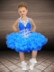 2014 Fashionable Halter Ball Gown Royal Blue Little Girl Dress with Beading