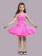 2014 Fashionable Halter Short Little Girl Dress with Mini-length