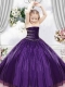 2014 Fashionable Purple Little Girl Pageant Dress with Beading