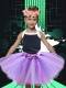 2014 Lilac Halter Bowknot Tulle Little Girl Dress with Knee-length