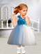 2014 One Shoulder Ball Gown Little Girl Dress with Appliques