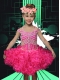 2014 Pretty Hot Pink Ball Gown Little Girl Dress with Beading and Ruffles