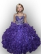 2014 Purple Ball Gown Straps Little Gril Pageant Dresses with Beading