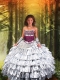 2014 Strapless Silver Little Girl Pageant Dress with Ruffled Layers