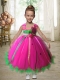 2014 Sturning Ball Gown Square Multi-color Ankle-length Little Girl Dress with Hand Made Flowers