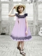 A-Line Beading and Lace Knee-length Chiffon Flower Girl Dress in Lavender