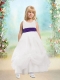 A-Line Scoop Appliques Ruffles 2014 Flower Girl Dress in White