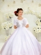 A-Line Scoop Sequins Floor-length Short Sleeves Flower Girl Dress for 2014