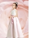 A-Line Scoop Simple Ribbons Flower Girl Dress in White for 2014 A-Line Scoop Simple Ribbons Flower Girl Dress in White for 2014