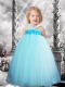 Amazing Halter Top Ball Gown Floor-length Little Girl Dress in Light Blue