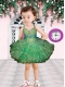 Ball Gown Halter Beading and Ruffles Mini-length Little Girl Dress in Green
