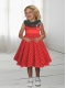 Beautiful A-Line Scoop Knee-length Orange Red Little Girl Dress