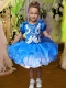 Beautiful Ball Gown Knee-length Royal Blue Little Girl Dress with Embroidery