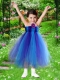 Cheap A-Line Halter Tea-length Little Girl Dress with Ruching