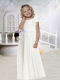 Comfortable Empire Ruching and Sashes Short Sleeves Chiffon Flower Girl Dress for 2014
