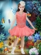 Cute A-Line Square Mini-length Beading Watermelon Little Girl Dress