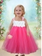 Cute A-Line Tulle Straps Appliques 2014 Little Girl Dress with Ankle-length