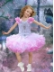 Cute Ball Gown Square Mini-length Beading Pink Little Girl Dress
