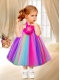 Cute Multi-color Sleeveless Halter Top Tea-length Little Girl Dresses