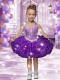 Elegant Ball Gown Halter Knee-length Purple Little Girl Dress