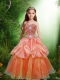 Elegant Orange 2014 Little Gril Pageant Dress with Spaghetti Straps