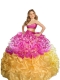 Elegant Sweetheart Fuchsia and Gold Little Girl Pageant Dress with Beading and Pick-ups