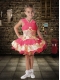 Fashionable A-Line Straps Mini-length Appliques Red Little Girl Dress