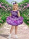 Fashionable Ball Gown Bateau Mini-length Appliques Purple Little Girl Dress