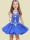Fashionable Short Beading and Appliques Little Girl Dress with Halter
