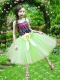 Fashionable Spaghetti Straps A-Line Knee-length Yellow Green Little Girl Dresses