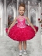Fashionable Straps Beading and Ruffles Coral Red Little Girl Dress for 2014
