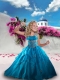 Gorgeous Teal Blue Little Girl Pageant Dress with Appliques and Ruffles