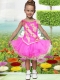 Hand Made Flowers and Appliques Knee-length Little Girl Dress for 2014
