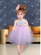 Lilac Hand Made Flowers One Shoulder Fashionable Little Girl Dress for 2014