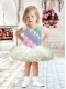 Luxurious V-neck Backless Multi-color Little Girl Dress with Appliques and Ruffles