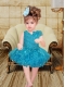 Modest V-neck Short Beading and Appliques Organza Little Girl Dress
