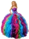 New Style Strapless Multi-color Little Girl Pageant Dress with Ruffles