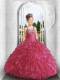 New Style Straps Red Little Girl Pageant Dress with Appliques and Ruffles