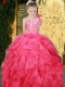 Perfect Hot Pink One Shoulder Little Girl Pageant Dress With Embroidery