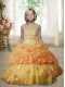 Popular Appliques Beading Ball Gown Little Girl Pageant Dress with Sweetheart
