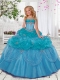 Popular Blue Little Girl Pageant Dress with Beading and Pick-ups for 2014