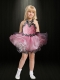 Popular Pink Ball Gown Halter Mini-length Little Girl Dress with Backless