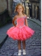Popular Spaghetti Straps Beading Watermelon Little Girl Dress with Mini-length