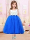 Pretty Appliques Royal Blue A-Line Tulle Square Little Girl Dress for 2014