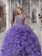 Pretty Ball Gown Halter 2014 Little Pageant Dress with Beading
